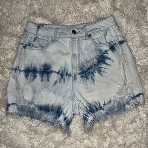 American Eagle Outfitters Blue Tie-Dye Jean Shorts